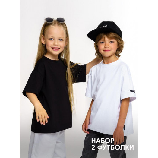 Комплект футболок от LF Kids, черный+белый Комплект футболок от LF Kids, черный+белый