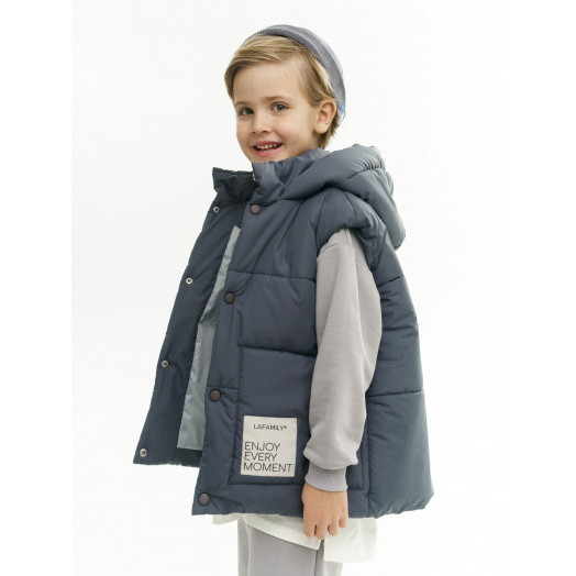 LF kids, жилет демисезонный с капюшоном, цвет графит LF kids, жилет демисезонный с капюшоном, цвет графит