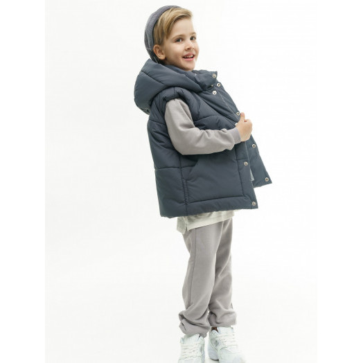 LF kids, жилет демисезонный с капюшоном, цвет графит LF kids, жилет демисезонный с капюшоном, цвет графит