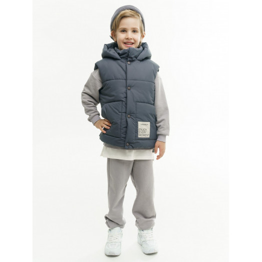 LF kids, жилет демисезонный с капюшоном, цвет графит LF kids, жилет демисезонный с капюшоном, цвет графит