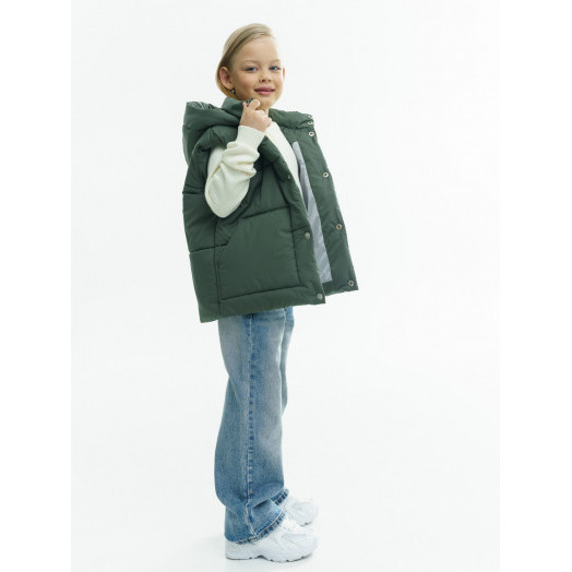 LF kids, жилет демисезонный с капюшоном, цвет хаки LF kids, жилет демисезонный с капюшоном, цвет хаки
