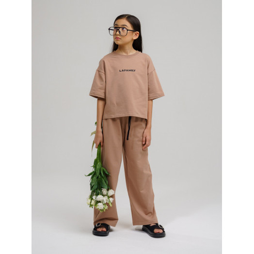 LF kids, костюм летний для девочки (штаны+футболка) Цвет капучино LF kids, костюм летний для девочки (штаны+футболка) Цвет капучино