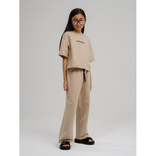 LF kids, костюм летний для девочки (штаны+футболка) Цвет бежевый LF kids, костюм летний для девочки (штаны+футболка) Цвет бежевый