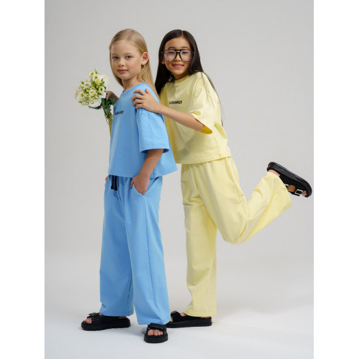 LF kids, костюм летний для девочки (штаны+футболка) Цвет голубой LF kids, костюм летний для девочки (штаны+футболка) Цвет голубой