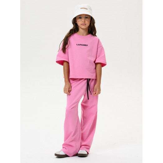 LF kids, костюм летний для девочки (штаны+футболка) Цвет розовый LF kids, костюм летний для девочки (штаны+футболка) Цвет розовый