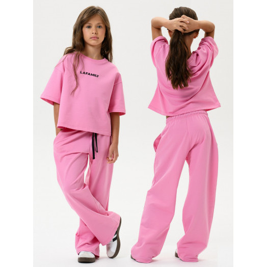 LF kids, костюм летний для девочки (штаны+футболка) Цвет розовый LF kids, костюм летний для девочки (штаны+футболка) Цвет розовый