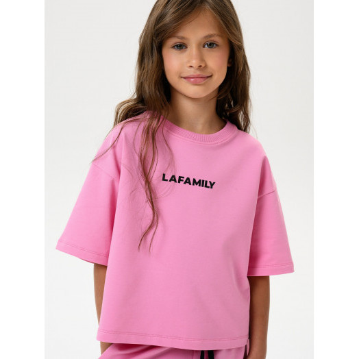 LF kids, костюм летний для девочки (штаны+футболка) Цвет розовый LF kids, костюм летний для девочки (штаны+футболка) Цвет розовый