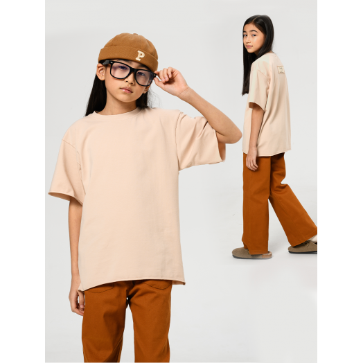 Футболка oversize от LF Kids, цвет кремовый Футболка oversize от LF Kids, цвет кремовый