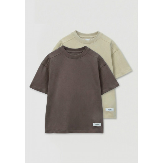 Комплект футболок от LF Kids, цвет графит+крем Комплект футболок от LF Kids, цвет графит+крем