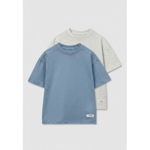 Комплект футболок от LF Kids, цвет голубой+серый меланж Комплект футболок от LF Kids, цвет голубой+серый меланж