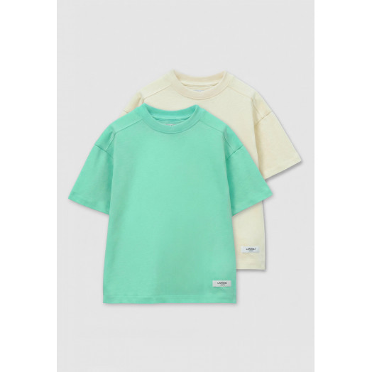 Комплект футболок от LF Kids, цвет тиффани+молочный Комплект футболок от LF Kids, цвет тиффани+молочный