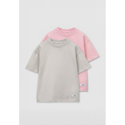 Комплект футболок от LF Kids, цвет розовый+светло-серая Комплект футболок от LF Kids, цвет розовый+светло-серая