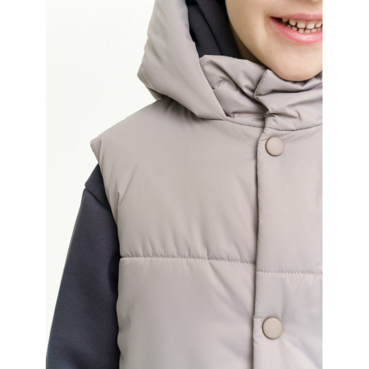 LF kids, жилет демисезонный с капюшоном, цвет серо-бежевый LF kids, жилет демисезонный с капюшоном, цвет серо-бежевый