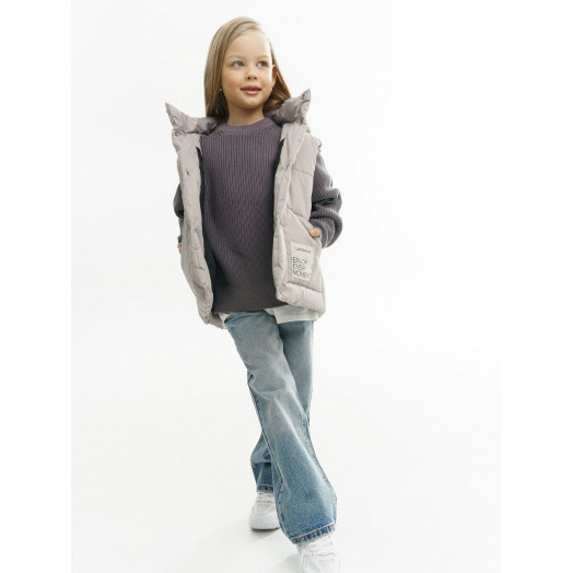 LF kids, жилет демисезонный с капюшоном, цвет серо-бежевый LF kids, жилет демисезонный с капюшоном, цвет серо-бежевый