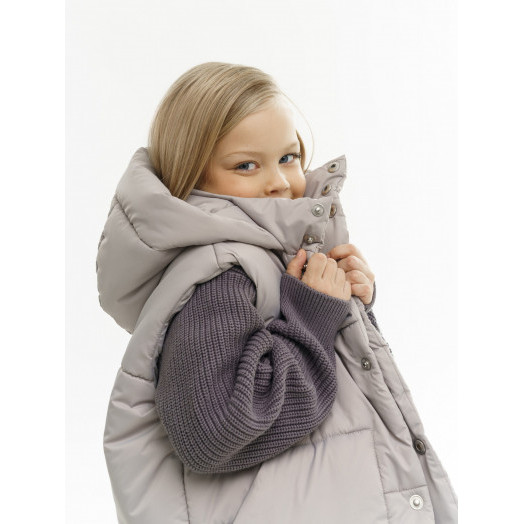 LF kids, жилет демисезонный с капюшоном, цвет серо-бежевый LF kids, жилет демисезонный с капюшоном, цвет серо-бежевый