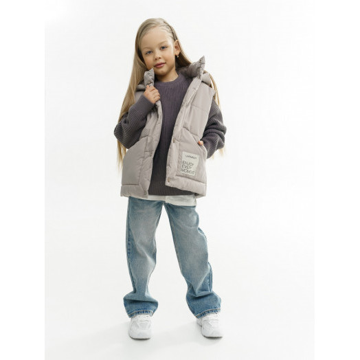 LF kids, жилет демисезонный с капюшоном, цвет серо-бежевый LF kids, жилет демисезонный с капюшоном, цвет серо-бежевый