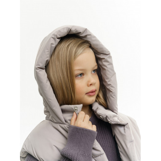 LF kids, жилет демисезонный с капюшоном, цвет серо-бежевый LF kids, жилет демисезонный с капюшоном, цвет серо-бежевый