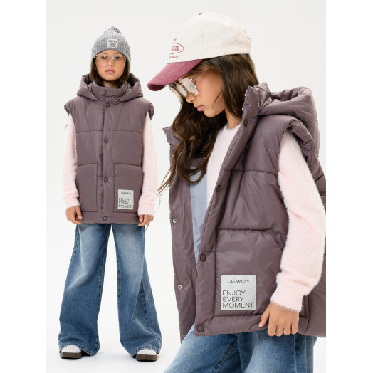 LF kids, жилет демисезонный с капюшоном, цвет розовый LF kids, жилет демисезонный с капюшоном, цвет розовый