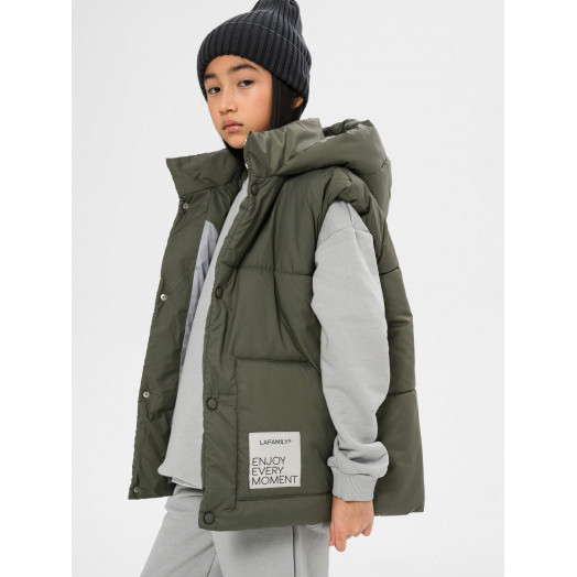 LF kids, жилет демисезонный с капюшоном, цвет хаки LF kids, жилет демисезонный с капюшоном, цвет хаки