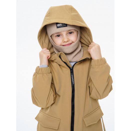 LFkids,  костюм софтшелл непромокаемый цвет сафари + черный