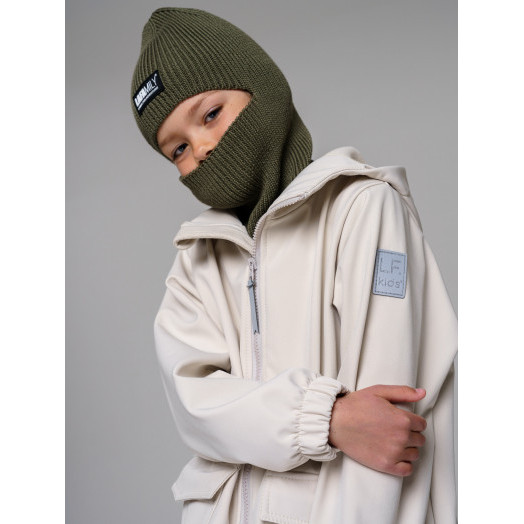 LFkids,  костюм софтшелл непромокаемый цвет молочный + оливковый