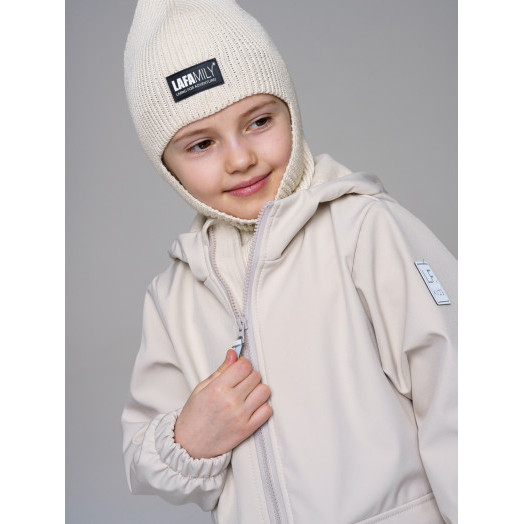 LFkids,  костюм софтшелл непромокаемый цвет молочный + оливковый