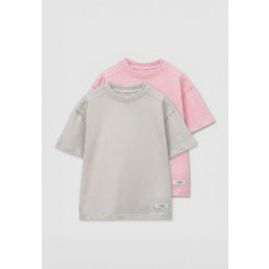 Комплект футболок от LF Kids, цвет розовый+светло-серая Комплект футболок от LF Kids, цвет розовый+светло-серая
